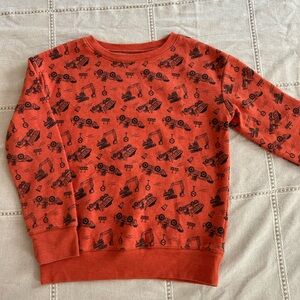 Orange Tractor Print Sweatshirt